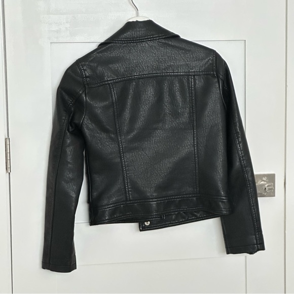 Topshop Black Leather Jacket petite size US 0 UK 4 - Picture 8 of 8